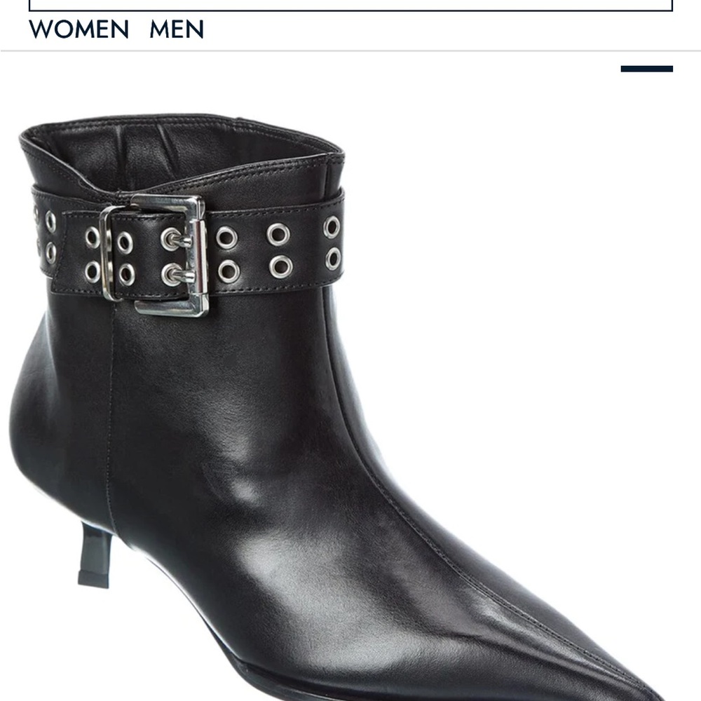 Schultz Black Ankle Boots with Eyelet Buckle
